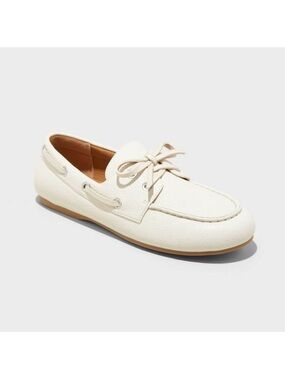 Universal Thread - Women's Midge Boat Shoe Flats with Memory Foam Ins Off-White